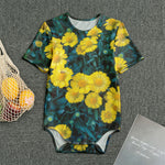 Little Yellow Daisy Print Men's Bodysuit