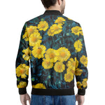 Little Yellow Daisy Print Men's Bomber Jacket