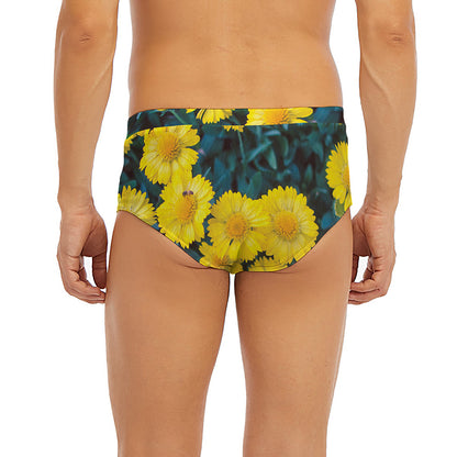 Little Yellow Daisy Print Men's Briefs