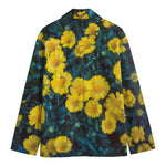 Little Yellow Daisy Print Men's Cotton Blazer