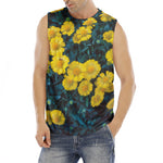 Little Yellow Daisy Print Men's Fitness Tank Top