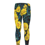 Little Yellow Daisy Print Men's leggings