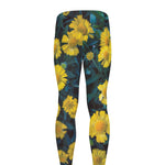 Little Yellow Daisy Print Men's leggings