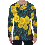 Little Yellow Daisy Print Men's Long Sleeve T-Shirt