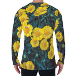 Little Yellow Daisy Print Men's Long Sleeve T-Shirt