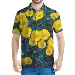 Little Yellow Daisy Print Men's Polo Shirt