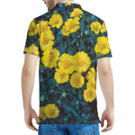 Little Yellow Daisy Print Men's Polo Shirt