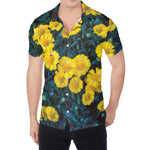 Little Yellow Daisy Print Men's Shirt