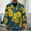 Little Yellow Daisy Print Men's Shirt Jacket