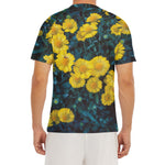 Little Yellow Daisy Print Men's Short Sleeve Rash Guard