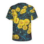 Little Yellow Daisy Print Men's Sports T-Shirt