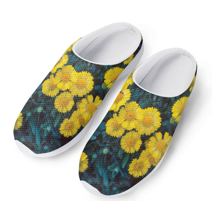 Little Yellow Daisy Print Mesh Casual Shoes
