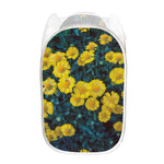 Little Yellow Daisy Print Mesh Laundry Hamper