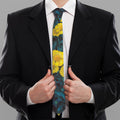 Little Yellow Daisy Print Necktie