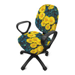 Little Yellow Daisy Print Office Chair Cover