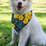 Little Yellow Daisy Print Over The Collar Dog Bandana