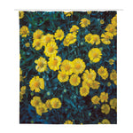 Little Yellow Daisy Print Polyester Shower Curtain