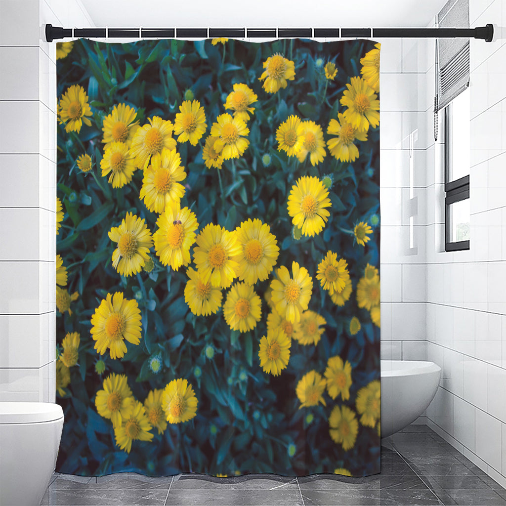 Little Yellow Daisy Print Premium Shower Curtain