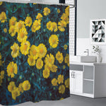 Little Yellow Daisy Print Premium Shower Curtain