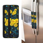 Little Yellow Daisy Print Refrigerator Handle Covers