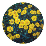Little Yellow Daisy Print Round Blanket