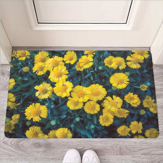 Little Yellow Daisy Print Rubber Doormat