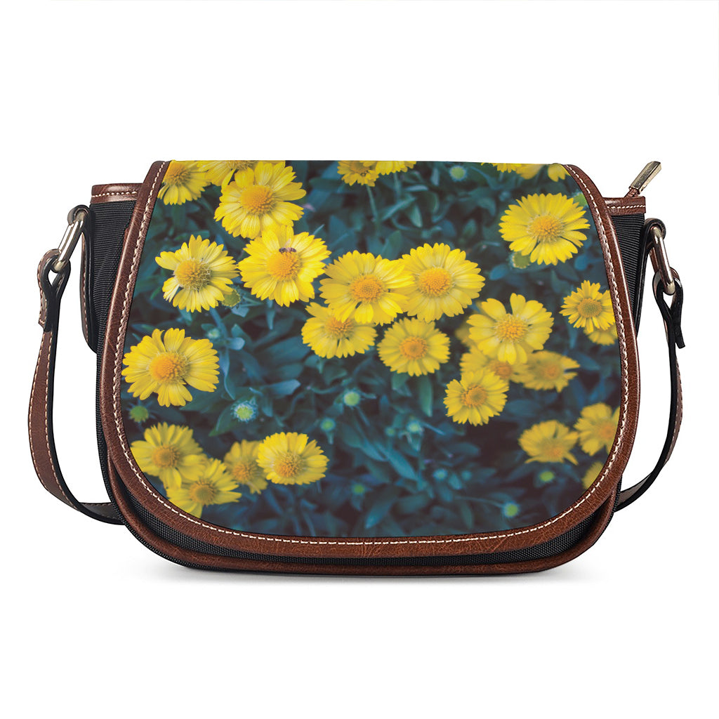 Little Yellow Daisy Print Saddle Bag