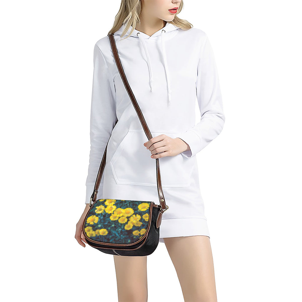 Little Yellow Daisy Print Saddle Bag