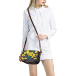 Little Yellow Daisy Print Saddle Bag