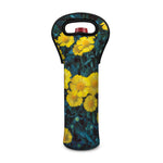 Little Yellow Daisy Print Single Neoprene Wine Tote