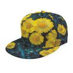 Little Yellow Daisy Print Snapback Cap