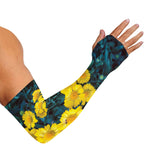 Little Yellow Daisy Print Sun Protection Arm Sleeves