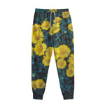 Little Yellow Daisy Print Sweatpants
