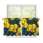 Little Yellow Daisy Print Tier Curtains