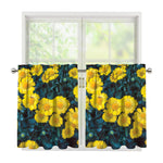 Little Yellow Daisy Print Tier Curtains