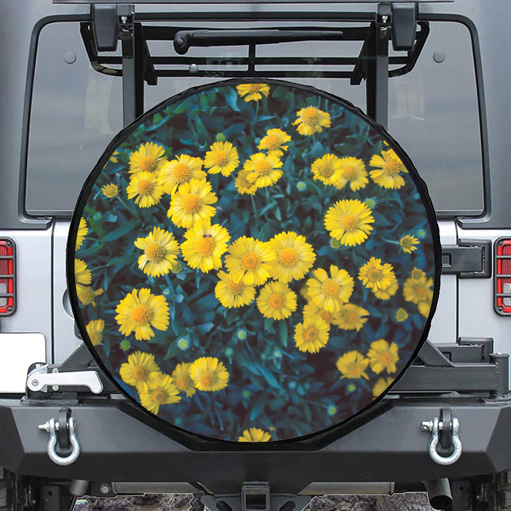 Little Yellow Daisy Print Tire Cover