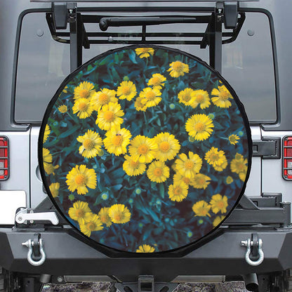 Little Yellow Daisy Print Tire Cover