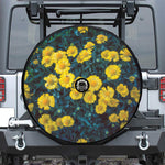 Little Yellow Daisy Print Tire Cover With Camera Hole