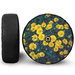 Little Yellow Daisy Print Tire Cover With Camera Hole