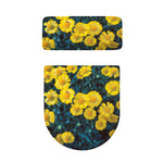 Little Yellow Daisy Print Toilet Lid And Tank Cover Set