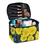 Little Yellow Daisy Print Travel Makeup Bag