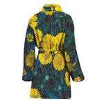 Little Yellow Daisy Print Women's Bathrobe