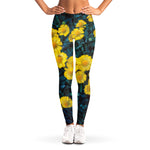 Little Yellow Daisy Print Women's Leggings