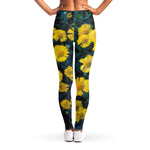 Little Yellow Daisy Print Women's Leggings