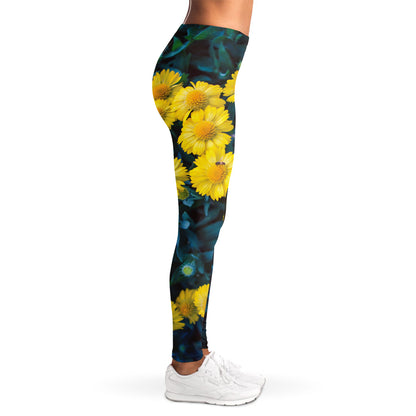 Little Yellow Daisy Print Women's Leggings