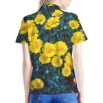 Little Yellow Daisy Print Women's Polo Shirt