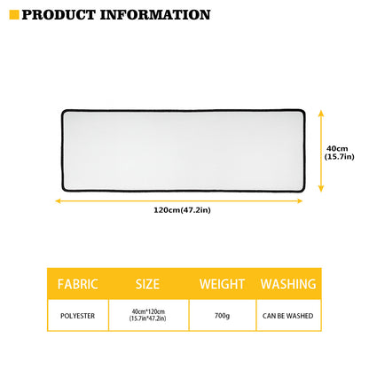 Green Doodle Bull Terrier Pattern Print Long Kitchen Mat