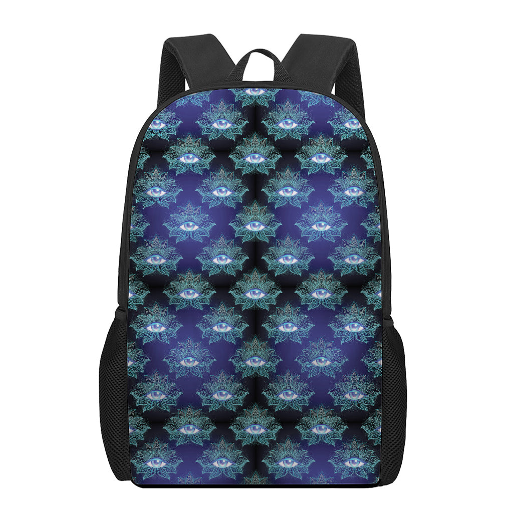 Lotus Eye of Providence Pattern Print 17 Inch Backpack