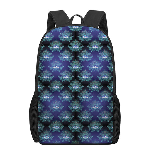 Lotus Eye of Providence Pattern Print 17 Inch Backpack