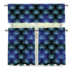 Lotus Eye of Providence Pattern Print 3 Piece Kitchen Curtains